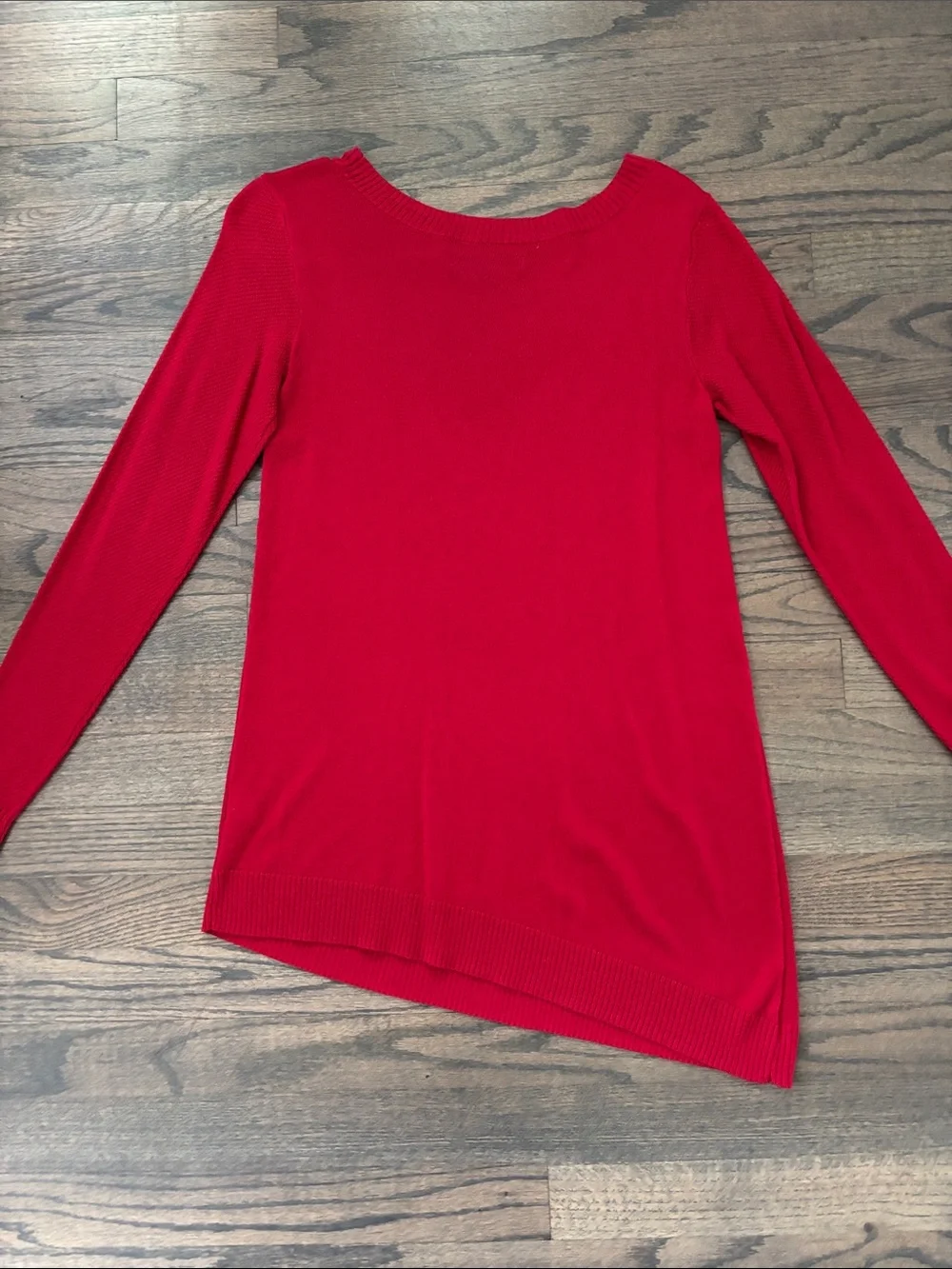 Apt. 9 Red Long Sleeve Ribbed Knit Top